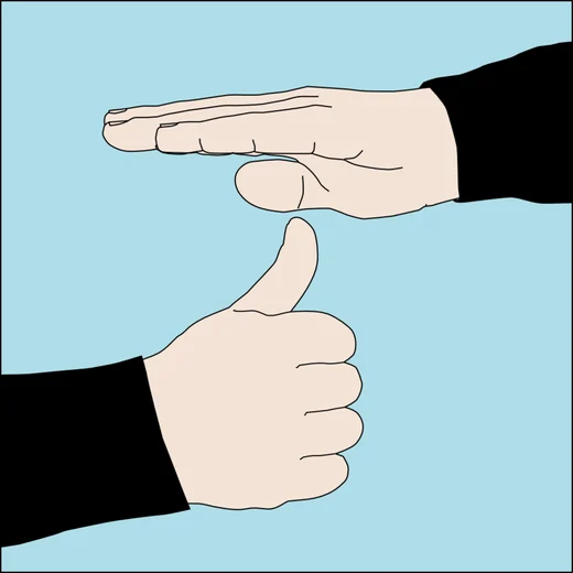 Dive hand signal for a controlled ascent to the safety stop