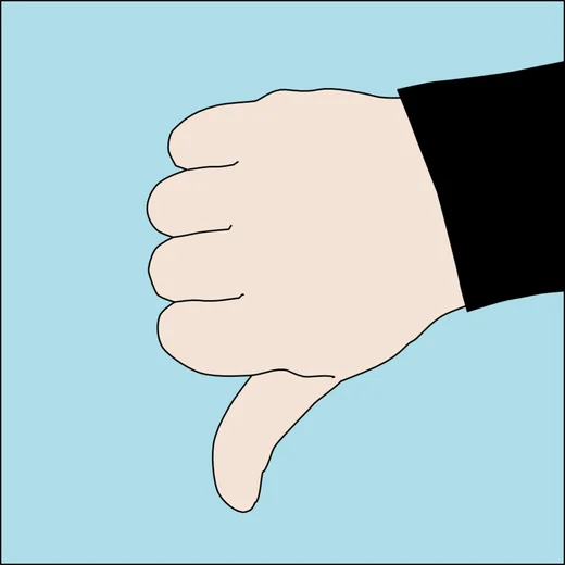Dive hand signal for descend: closed fist with the thumb pointing downward