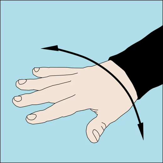 Dive hand signal for something is wrong: flat hand, palm down, rocked side to side