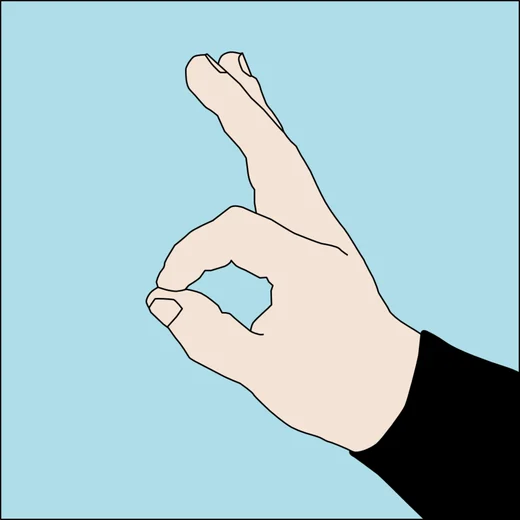 Dive hand signal for OK: thumb and index finger form a circle, the other three fingers extended